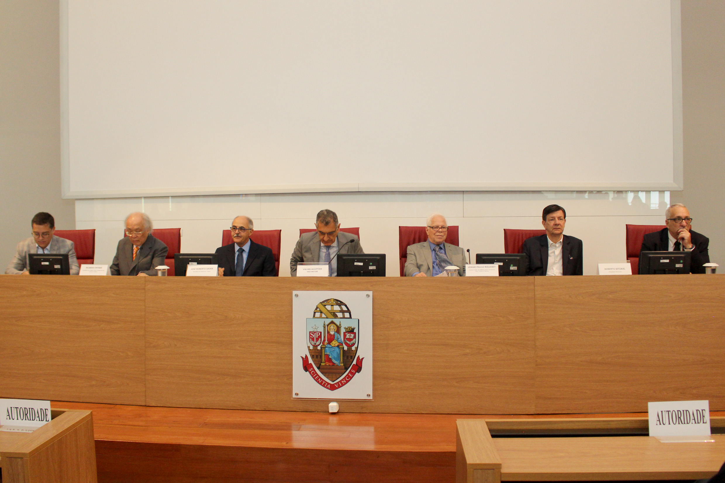 Eduardo Saron, Ricardo Ohtake, José Roberto Sadek, Vahan Agopyan, Sergio Paulo Rouanet, Roberto Setúbal and Paulo Saldiva