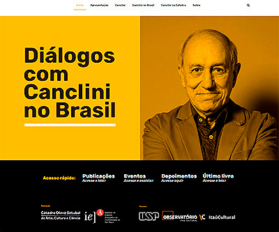 Capa do site Diálogos de Canclini no Brasil