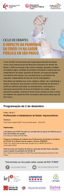 Ciclo "O Impacto da Pandemia da Covid-19 na Saúde Pública em São Paulo" - 4° Encontro