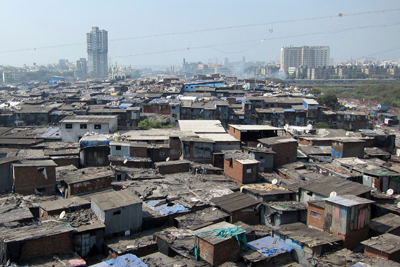 Favela Dharavi, em Mumbai, Índia