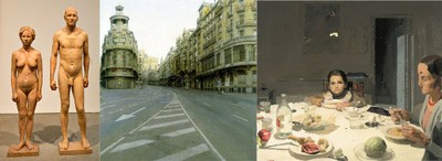 "Homem e Mulher", "Grande Avenida" e "O Jantar", obras de Antonio López