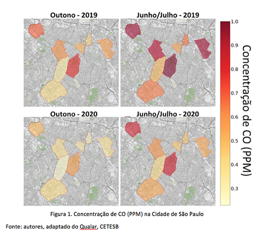 Mapa concentração de CO em SP