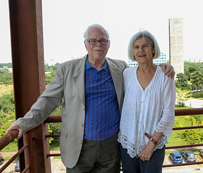 Sérgio Paulo Rouanet e Barbara Freitag no IEA em 2015
