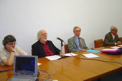Amélia Hamburguer, José Leite Lopes, Roberto Salmeron e Fernando de Souza Barros