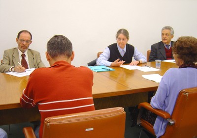 A partir da esquerda, Hernan Chaimovitch, Anne Fagot-Largeault e Alfredo Bosi 