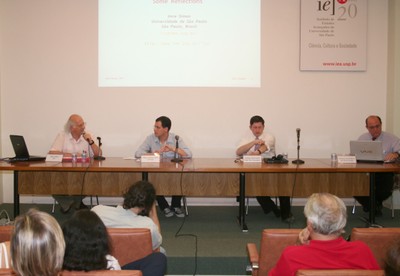 Imre Simon, Pablo Ortellado, Daniel Ravicher e Oswaldo Massambani