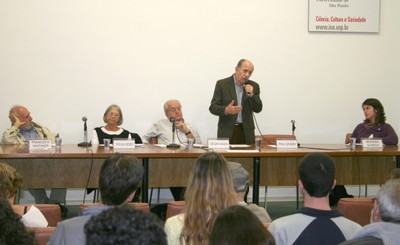 Francisco Whitaker, Silvia Leser de Mello, César Ades, Paul Singer e Mariana Almeida