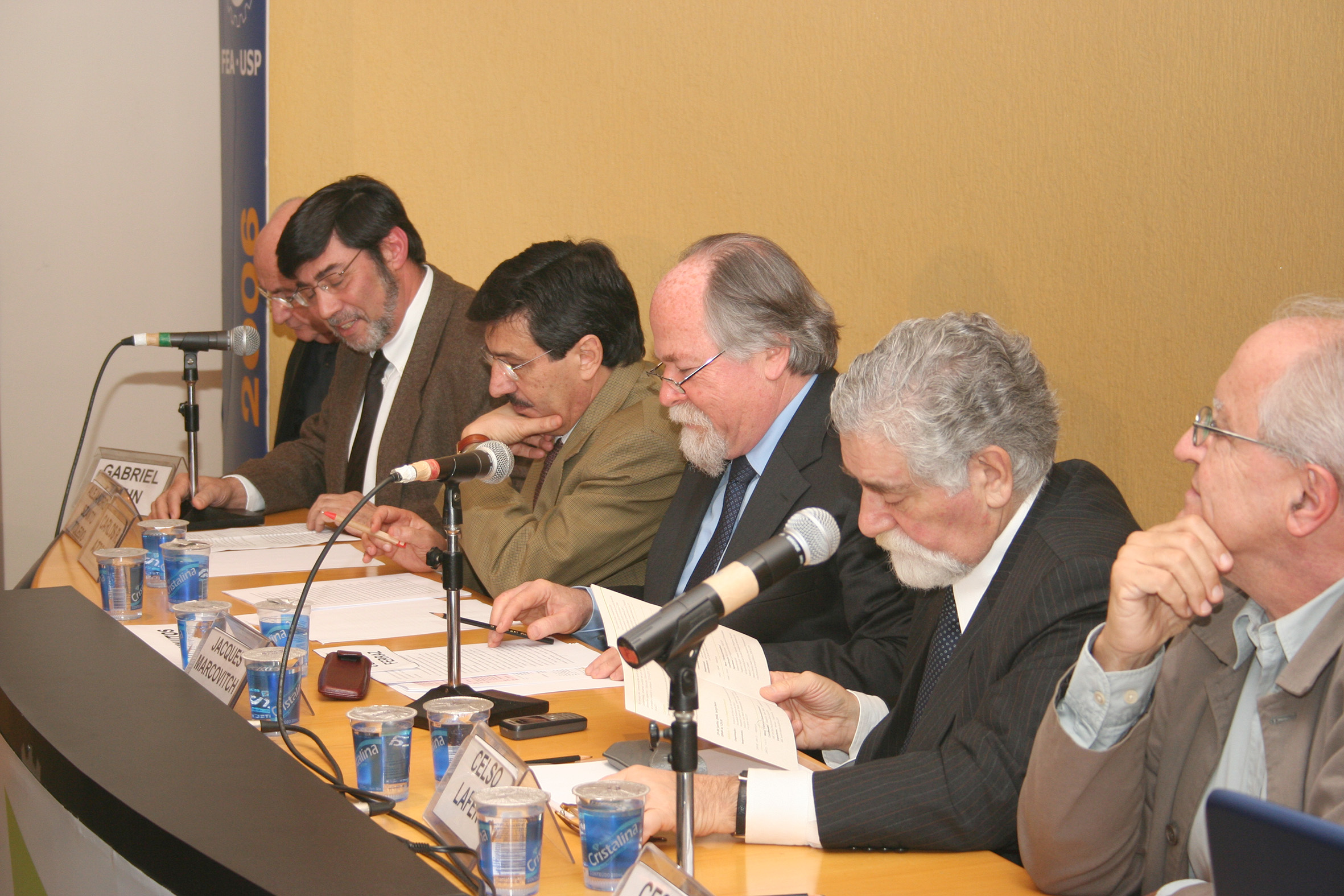 Gabriel Cohn, Alejandro Szanto Toledo, Carlos Azzoni, Jacques Marcovitch, Celso Lafer e César Ades