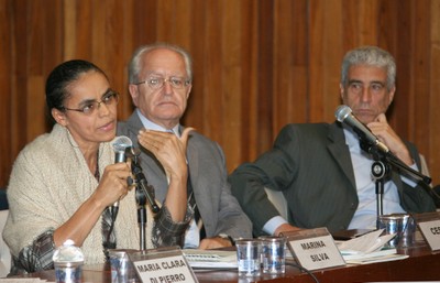 Marina Silva, César Ades e José Eli da Veiga
