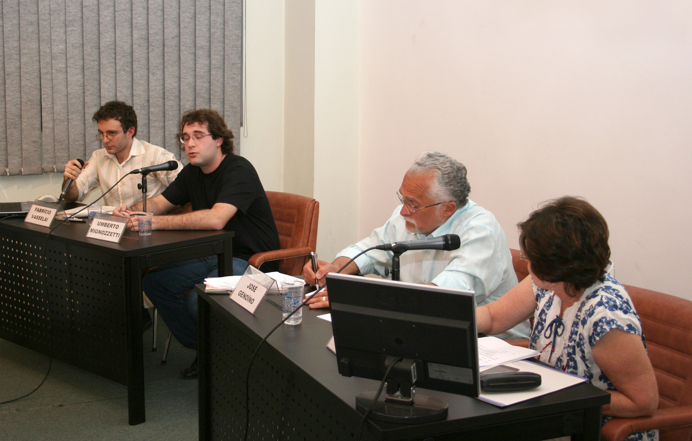 Fabrício Vasselai, Umberto Mignozzetti, José Genuíno e Maria Cecília Spina Forjaz