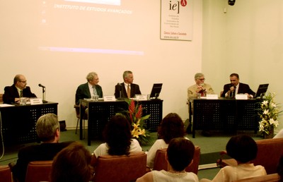 Sérgio Adorno, Gérard Israël, Marc Peltot, Celso Lafer e Guilherme Assis de Almeida