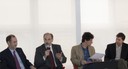 Antonio Mauro Saraiva, Glauco Arbix, Mario Sergio Salerno e José Eduardo Krieger 