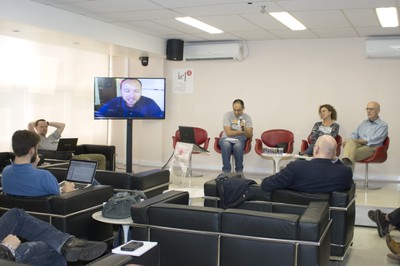 Brian Wiltgen via videoconferencia, Altay Lino, Patricia Izar e David Sherry