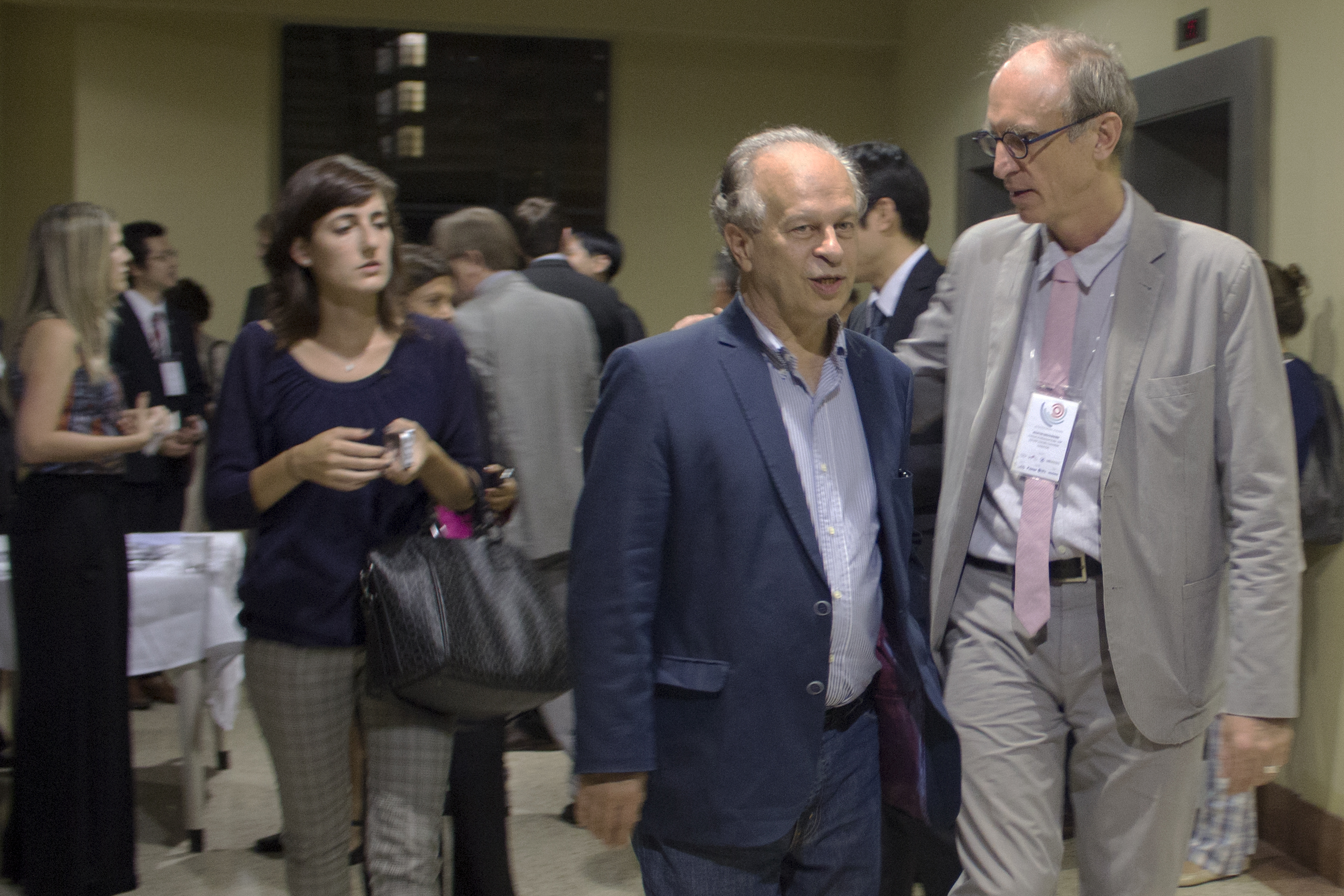 Ministro da Educação Renato Janine Ribeiro e Martin Grossmann no coquetel de abertura - 17 de abril de 2015