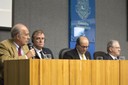 Luiz Bevilacqua, John Heath, Naomar de Almeida Filho e Marco Antonio Zago, durante o debate "O Futuro das Universidades" - 24 de abril de 2015