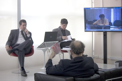 Renato da Fonseca, Mario Sergio Salerno e Fernanda De Negri via Videoconferencia