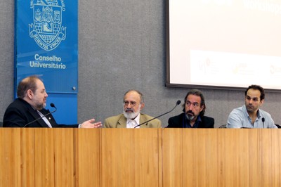 Edison Spina, Guilherme Ary Plonski, Gílson Schwartz e Alexandre Le Voci Sayad
