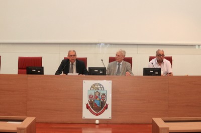 Sylvio Canuto, Morten Kyndrup e Paulo Saldiva na Sessão de Abertura 