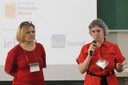 Claudia Petri e Helena Singer, coordenadoras do Grupo Temático "Escola desenvolvimento de interesses" 
