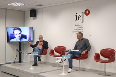 Matheus Viana Braz, via vídeo-conferência, René Mendes,  e Eduardo Bonfim da Silva