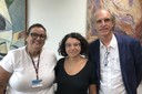 Maria Aparecida Machado, pró-reitora de Cultura e Extensão da USP, Eliana Sousa Silva e Martin Grossmann