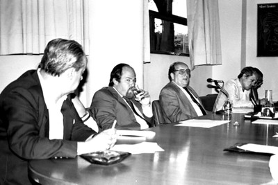 Alberto Luis da Rocha Barros, Jacques Marcovitch, Georgi Arbatovi, Tamas Szmrecsányi e Embaixador Amaury Porto de Oliveira 