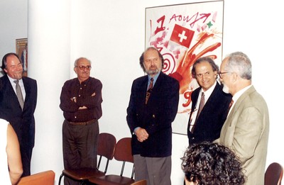 a partir da esquerda, Jacques Marcovith, Marco Antonio Coelho, Umberto Cordani, Sérgio Mascarenhas e Carlos Guilherme Mota