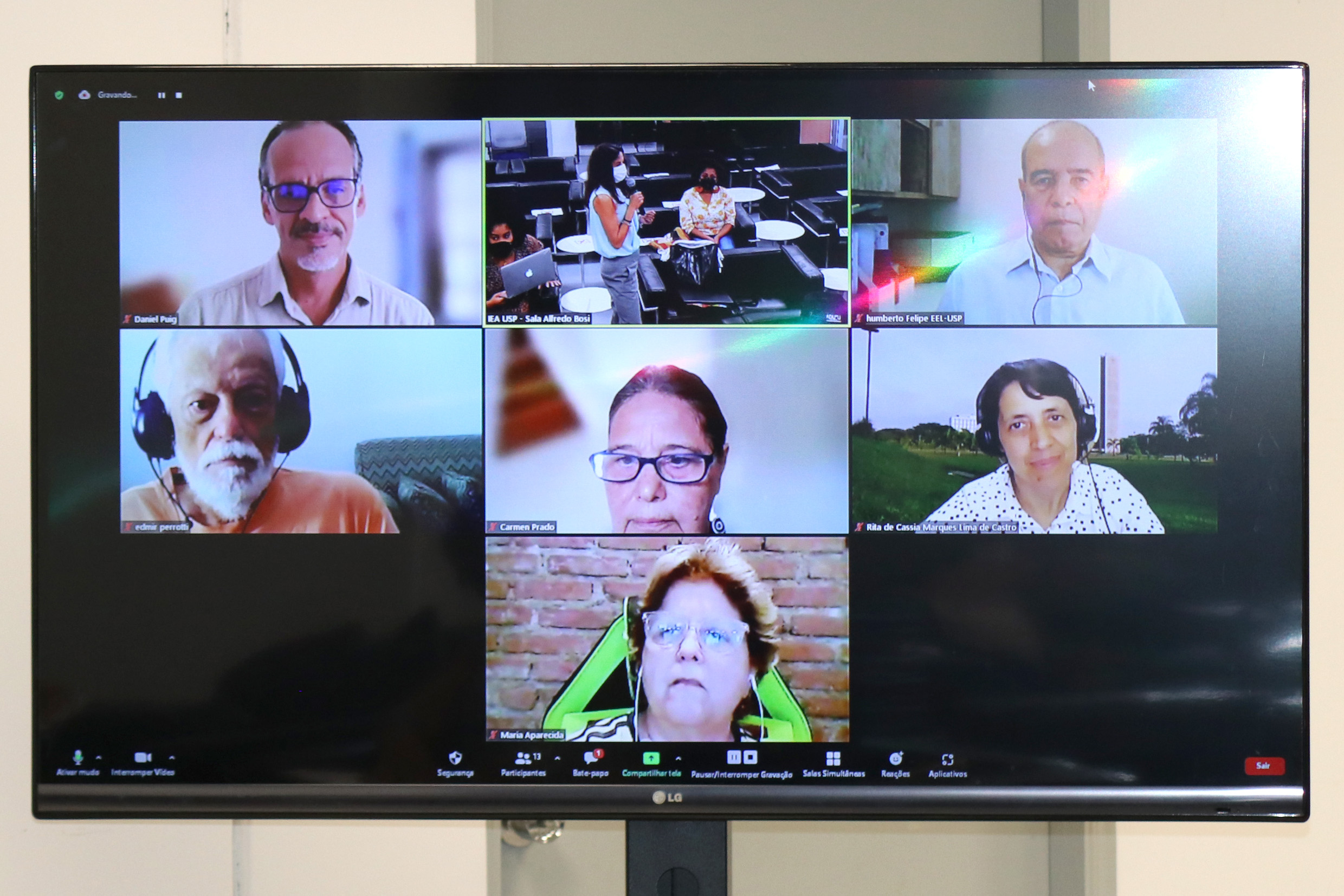 Membros da Cátedra de Educação Básica via vídeo-conferência