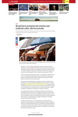 Brasil terá aumento de mortes por ondas de calor