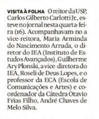 Diretores visitam à Folha de S Paulo