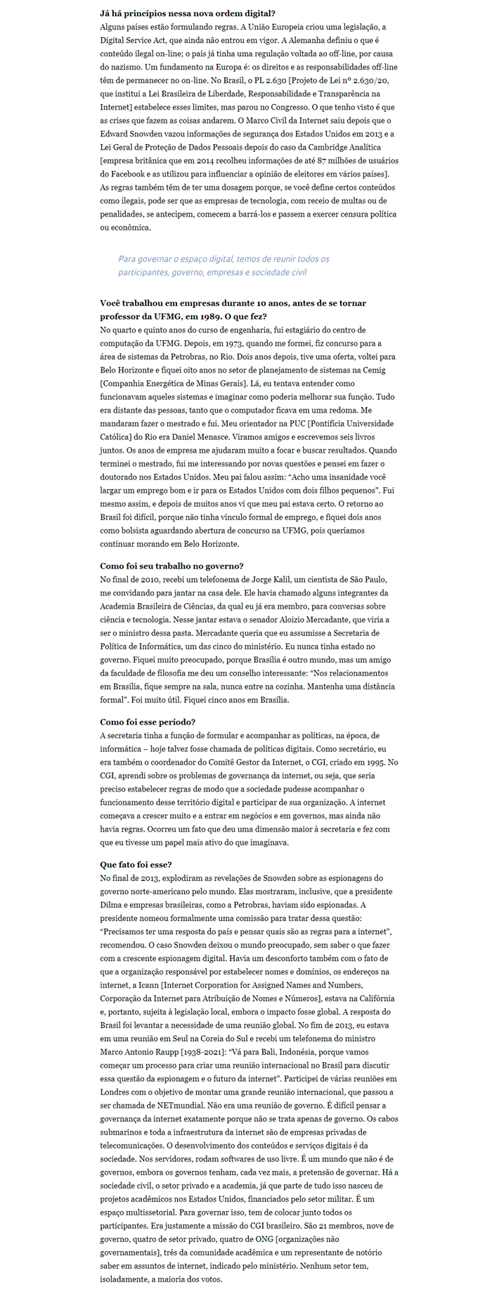 Entrevista de Virgílio Almeida para Revista Pesquisa Fapesp - pag. 4