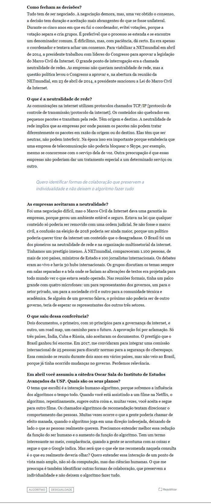 Entrevista de Virgílio Almeida para Revista Pesquisa Fapesp - pag. 5