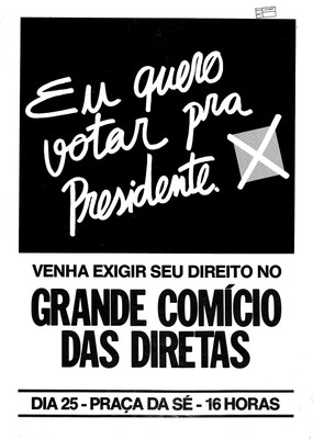 Cartaz a favor das Diretas Já