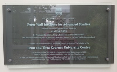 Plaque announcing the most recently renewed area