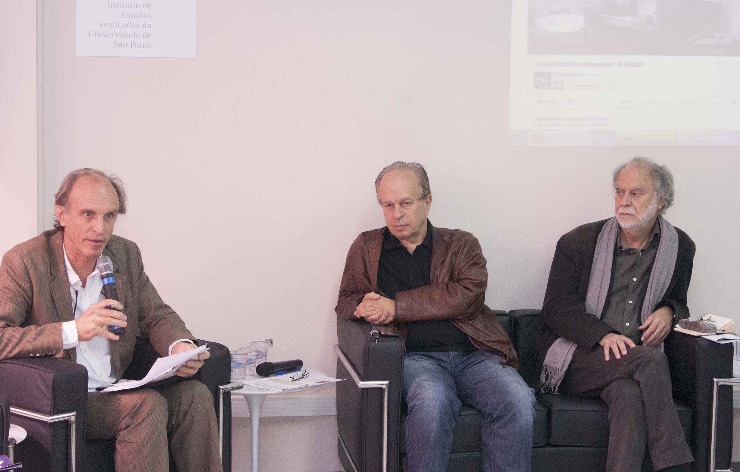 Martin Grossmann, Renato Janine Ribeiro and Massimo Canevacci