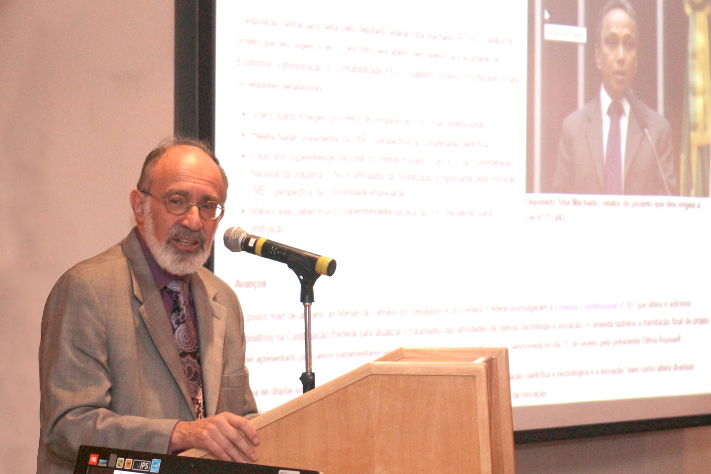 Guilherme Ary Plonski opening the event