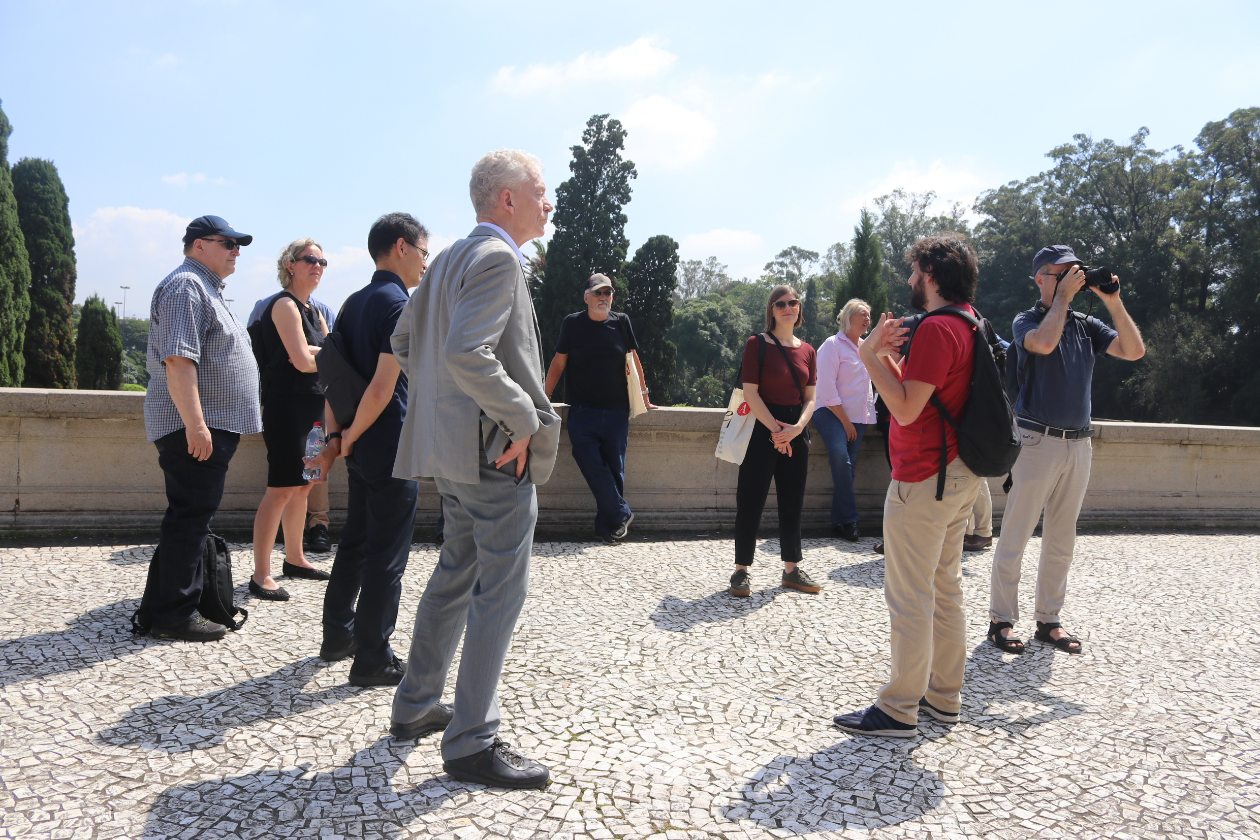 Participants visit the Paulista Museum