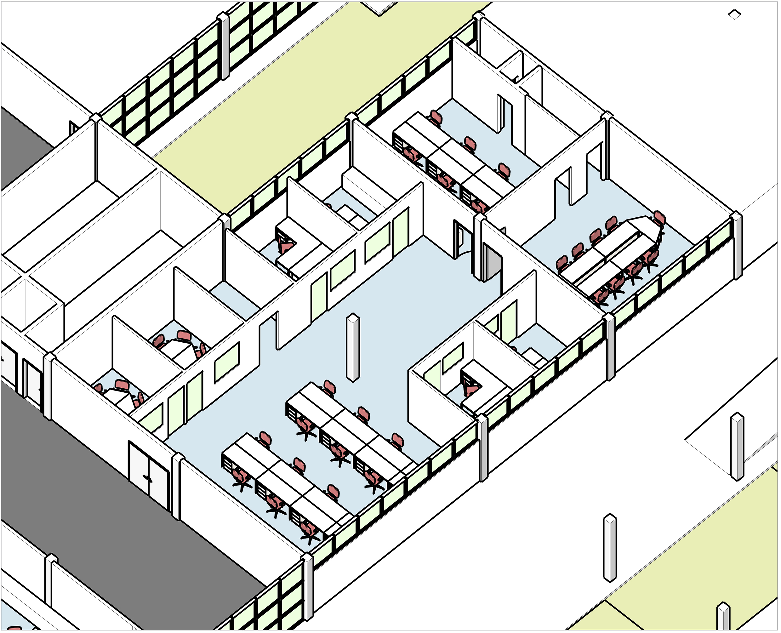 Researchers' office - graphic design