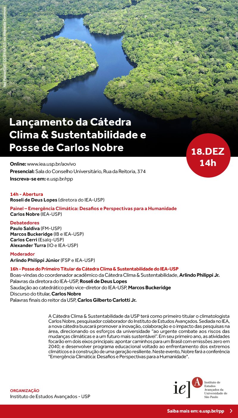 Convite Cátedra Clima e Sustentabilidade