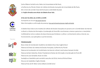 Convite Posse Virgílio Almeida Online