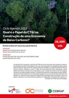 Agenda 2023 - Qual é o Papel da CT&I na Construção de uma Economia de Baixo Carbono?