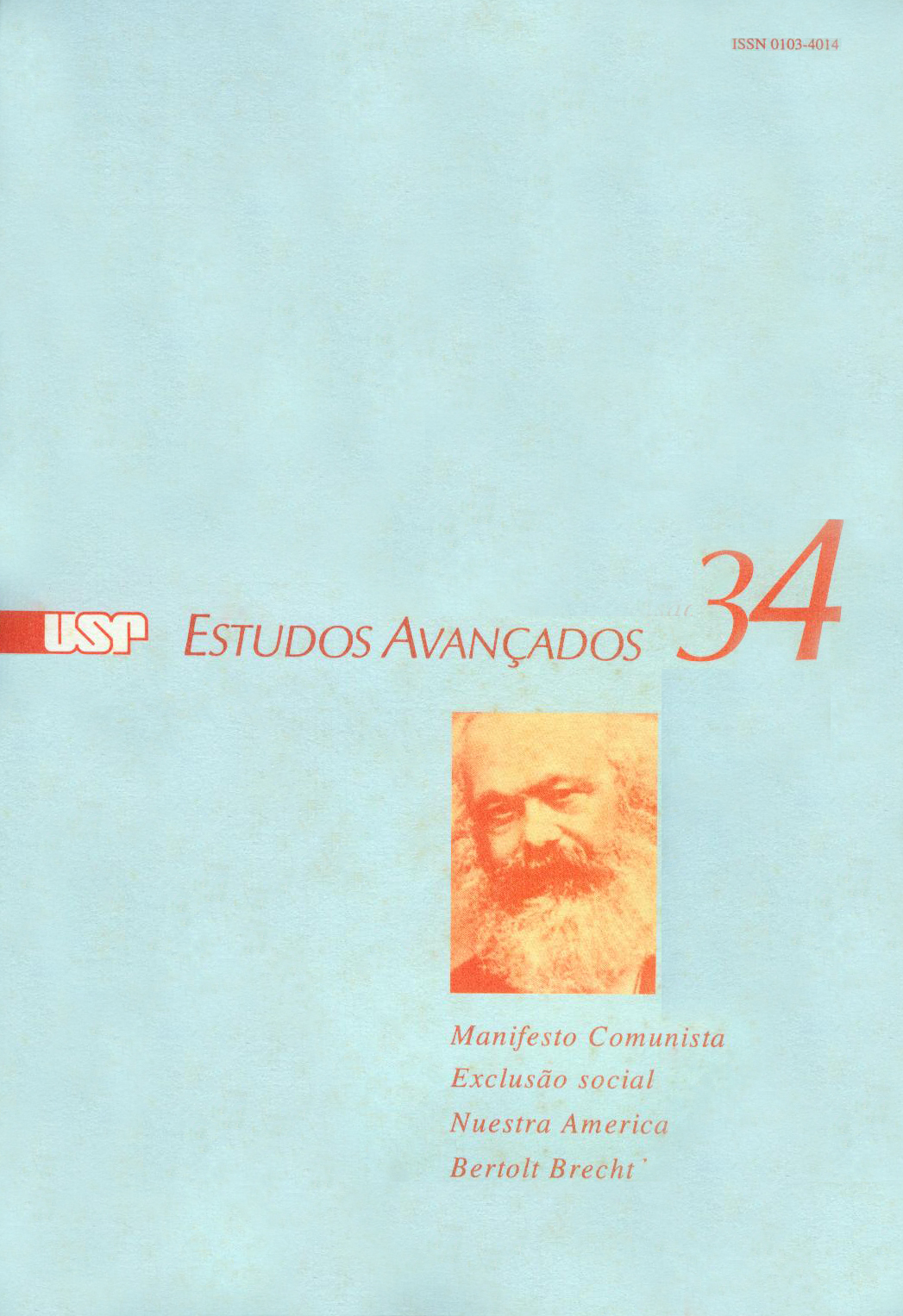 Capa Revista Estudos Avançados v12 n34