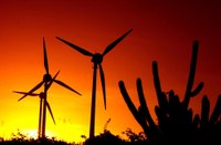 Cata-ventos de usinas geradoras de energia eólica, Fortaleza (CE).