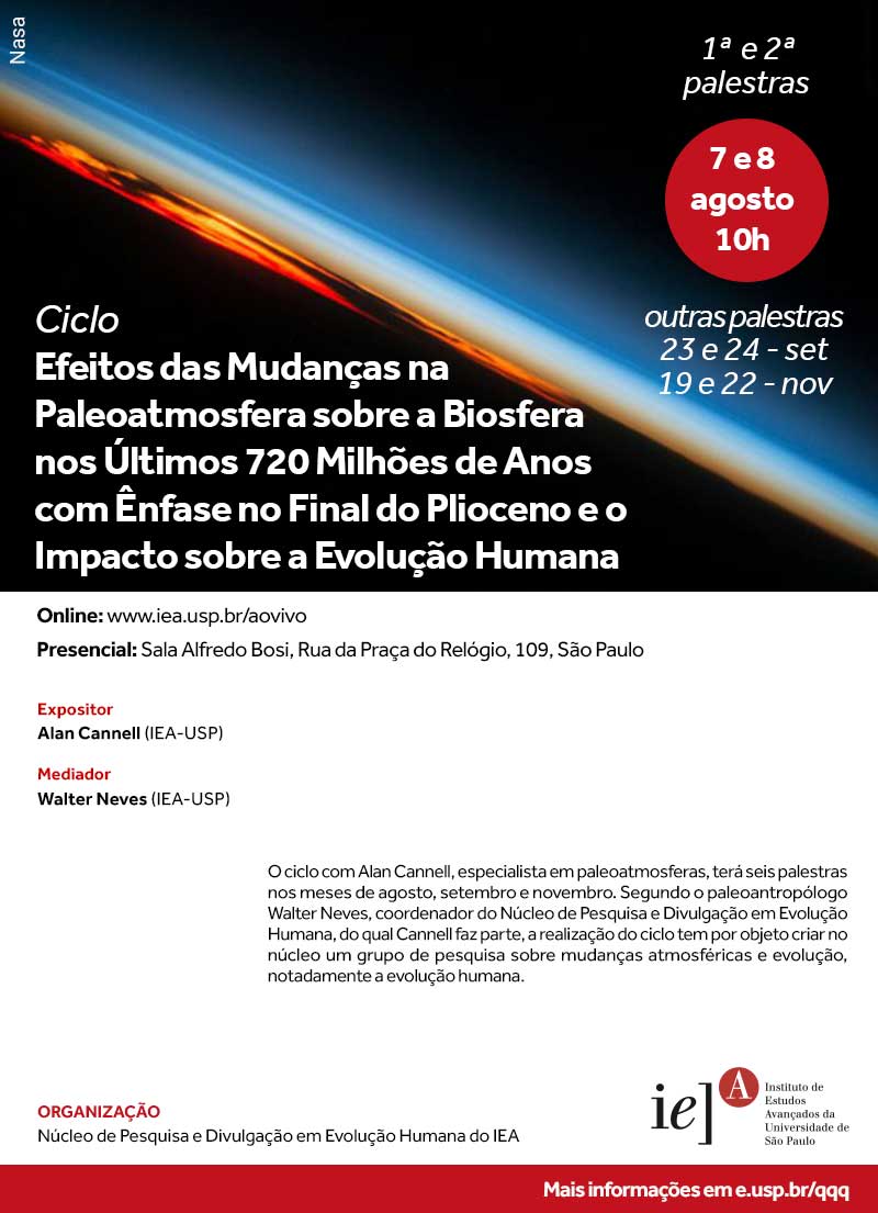 Ciclo de Palestras "Efeitos das Mudanças na Paleoatmosfera sobre a Biosfera nos Últimos 720 Milhões de Anos"