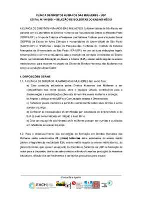 Clínica Direitos Humanos Mulheres - Edital