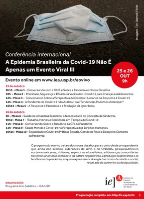 Conferência Internacional: A Epidemia da Covid-19 Não é Apenas um Evento Viral III