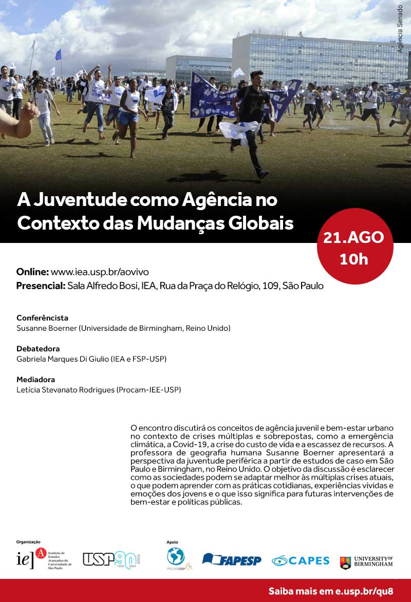 Convite para o evento "A Juventude como Agência no Contexto das Mudanças Globais"