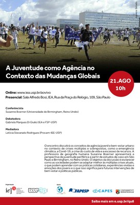 Convite para o evento "A Juventude como Agência no Contexto das Mudanças Globais"
