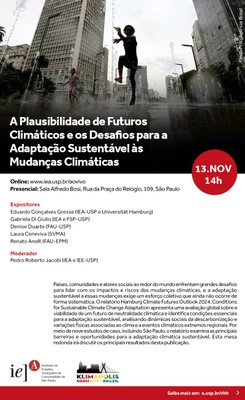 Convite - A Plausibilidade de Futuros Climáticos e os Desafios para a Adaptação Sustentável às Mudanças Climáticas
