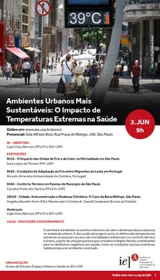 Convite - Ambientes Urbanos Mais Sustentáveis: O Impacto de Temperaturas Extremas na Saúde